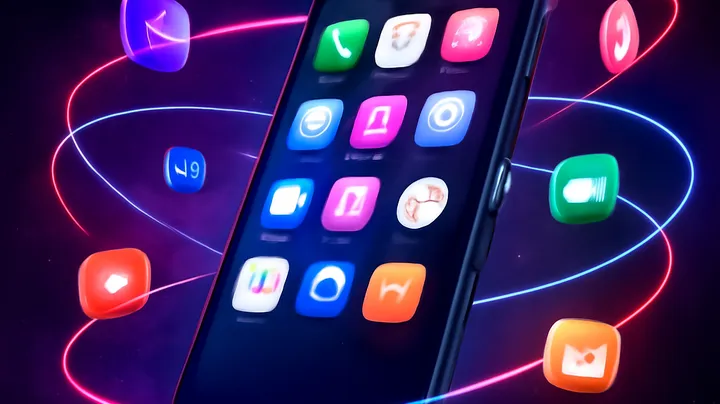 TAKABE COM - Sleek smartphone floating in space TAKABE COM Sleek smartphone floating in space